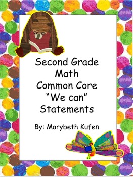 Preview of Eric Carle Inspired Common Core Objectives Second Grade Math "We can" Statements