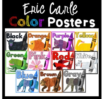 Preview of Eric Carle Theme Color Posters