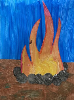 Eric Carle inspired Campfire Paintings Collages by Mme Miriam | TPT