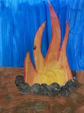 Eric Carle inspired Campfire Paintings Collages