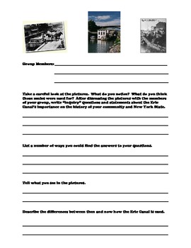 Preview of Erie Canal Activity Worksheets