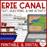 Erie Canal Map Activity | Reading Passage | Worksheet | Qu