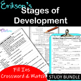 Erik Erikson~Stages of Development~9 Worksheets 2 Levels+C