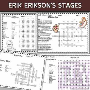 Preview of Erik Erikson's Stages Fun Puzzles ,Word Search And Crosswords