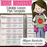 Editable Erin Condren Lesson Planner Template