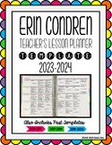 Erin Condren Teacher Planner Lesson Plan Template - EDITABLE