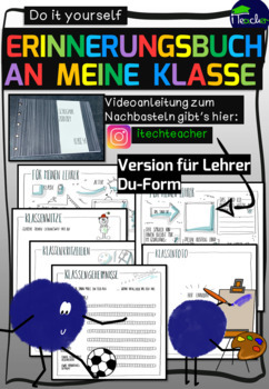 Preview of Erinnerungsbuch an meine Klasse #DO IT YOURSELF (männliche Version + DU-Form)