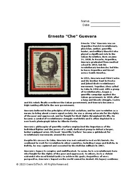 Preview of Ernesto "Che" Guevara Worksheet