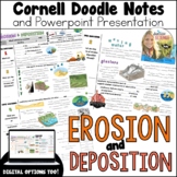 Erosion and Deposition Doodle Notes | Landforms Wind Water