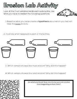Preview of Erosion in A Bottle Lab Worksheet