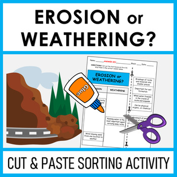 Preview of Erosion or Weathering | Cut and Paste Sorting Activity
