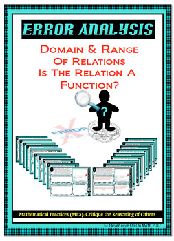 Preview of Error Analysis - Domain, Range, & Functions