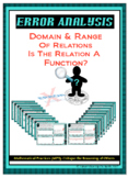 Error Analysis - Domain, Range, & Functions