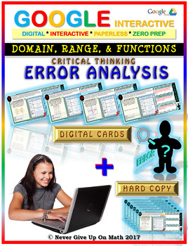 Preview of Error Analysis - Domain, Range, & Functions (Google Interactive & Hard Copy)