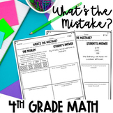 Error Analysis Math Problems for 4th Grade - Distance Learning