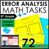 Error Analysis Math Tasks *Google Slides™ Included for Digital Math Activities