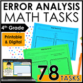 4th Grade Error Analysis Math Tasks w/ Google Slides™ Digital Math Activities