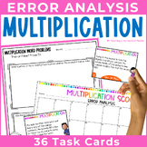 Multiplication Word Problems 3rd Grade Task Cards with Err