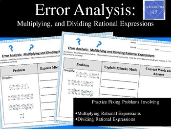 Preview of Error Analysis:  Multiplying and Dividing Rational Expressions
