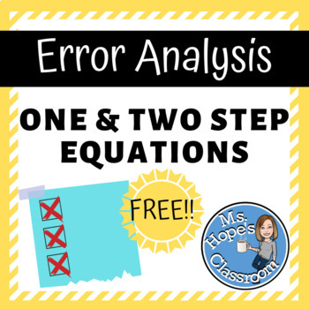 Preview of Error Analysis: One & Two Step Equations