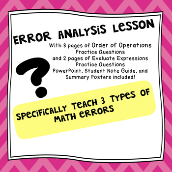 Preview of Error Analysis / Order of Operations