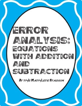 Preview of Error Analysis: Printable One Step Equations Pack (Add., Sub., Mult., Div.)