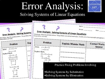 Preview of Error Analysis:  Solving Systems of Linear Equations