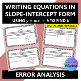 Writing Equations Slope Intercept Form Error Analysis with