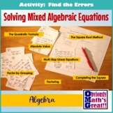 ErrorAnalysis/Fix the Errors - Solving Mixed Algebraic Equations