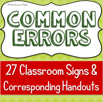 Preview of Errori comuni - Posters and handouts to minimize student errors in Italian