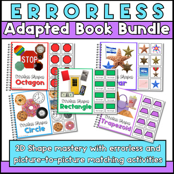 Preview of Errorless 2D Shapes Adapted Book Bundle for Special Education