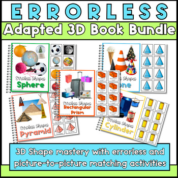 Preview of Errorless 3D Shape Adapted Book Bundle for Special Education 