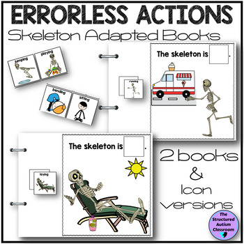 Preview of Errorless Actions Adapted Books Halloween, Skeleton, Anytime Special Education