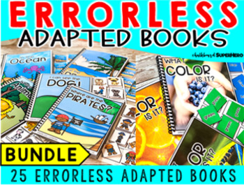 Preview of Errorless Adapted Books BUNDLE {12 color and 13 anytime books}