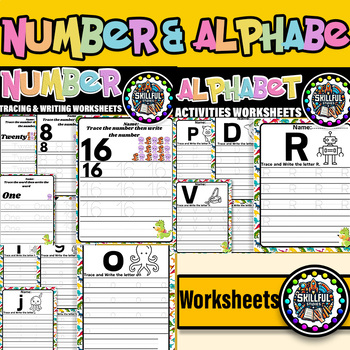 Preview of Errorless Alphabet Letters & Numbers 1-20 Dinosaur Themed|A-Z Letter & Number