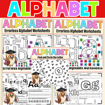 Errorless Alphabet Worksheets for Special Education Bundle For kindergarten