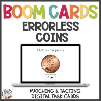 Preview of Coins | Errorless BOOM Digital Task Cards