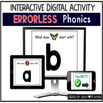 Preview of Errorless Beginning Letter Sounds Digital Task Cards | Phonics Boom Cards