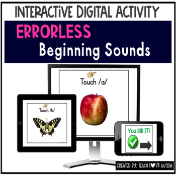 Preview of Errorless Beginning Sound Digital Task Cards | Phonics Boom Cards