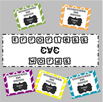 Preview of Errorless CVC Word Task Cards BUNDLE