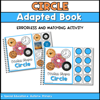 Preview of Errorless Circle Adapted Book with Real Life 2D Shapes for Special Education