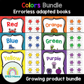 Preview of Errorless Colors Adapted Book Bundle - SPED / Pre-K