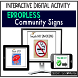 Errorless Community Signs Digital Task Cards | Life Skills