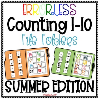 Preview of Errorless Counting File Folders for Special Education - Summer Edition