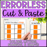 Errorless Learning Cut And Paste Activities - Colors, Lett