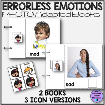 Preview of Errorless Emotions Photos Matching Adapted Books for Special Education