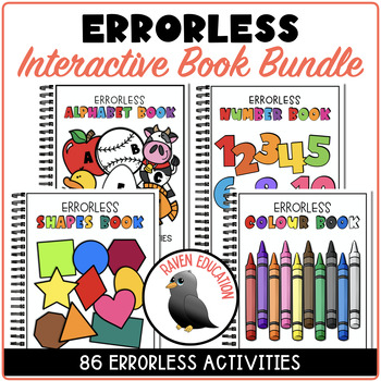 Preview of Errorless Interactive Book BUNDLE (Alphabet | Numbers | Shapes | Colours)