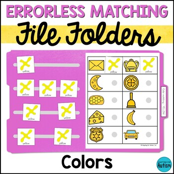 Preview of Errorless Learning Color Matching File Folder Games for Special Education