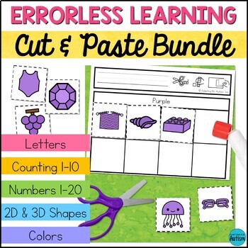 Preview of Errorless Learning Cut and Paste Activities - Worksheets Bundle