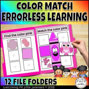 Preview of Errorless Learning File Folder Activity Set: Color Match Centers